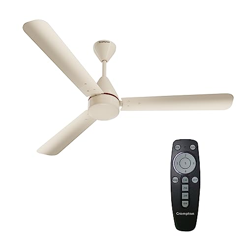 Crompton Energion Hyperjet 1200mm BLDC Ceiling Fan | Point Anywhere Remote Control | BEE 5 Star Rated Energy Efficient | Superior Air Delivery | Anti-Rust | 2 Year Manufacturer Warranty | Ivory