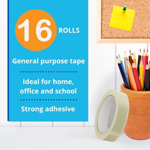 AIPL BOPP Packaging Clear Tape – 18MM x 65 Meter| Pack of 16 | for Packaging, Decorating and DIY works