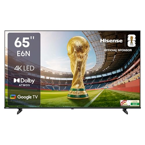 Hisense 164 cm (65 inches) E6N Series 4K Ultra HD Smart LED Google TV 65E6N (Black)
