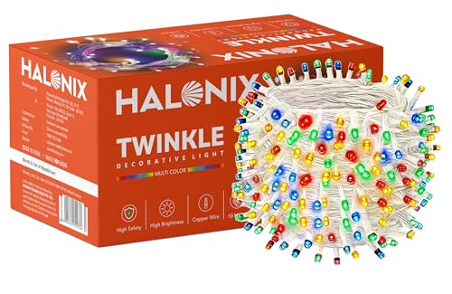 Halonix Twinkle 32 Feet Multicolor 46 LED Decorative Light | Diwali Lights for Decoration for Home | Fairy Light | Festival Light | Curtain Light for Decoration | String Light for Diwali | Pack of 1