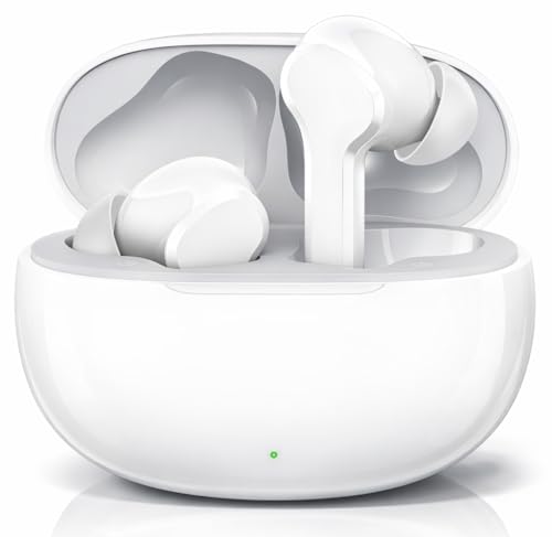 Lynacz Original Buds with AI ENC for Calls, Fast Charging Bluetooth Headset (White) (KJ76)