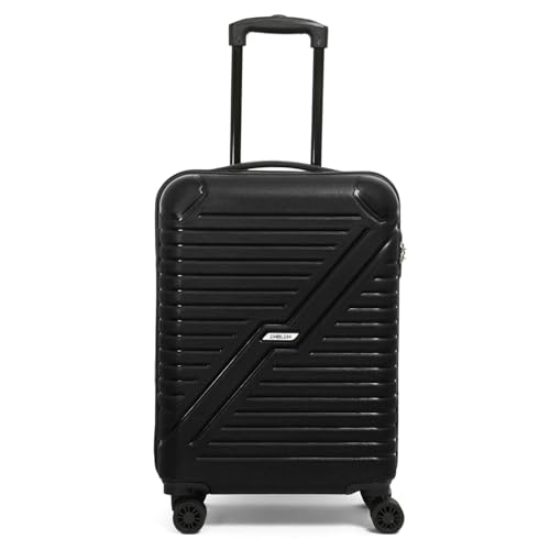 Emblem Luggage Hard Polypropylene Cabin Trolley Small 55cm Trolley Bag for Travel, Lock System 360 Degree 8 Wheels (Black)