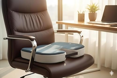 Eder Care 2 Years Warranty Orthopedic Coccyx Cushion for Hip, Tailbone, Coccyx, Sciatica Pain Relief | Seat Cushion for Chair, Car Seat Cushions | Removable Cover