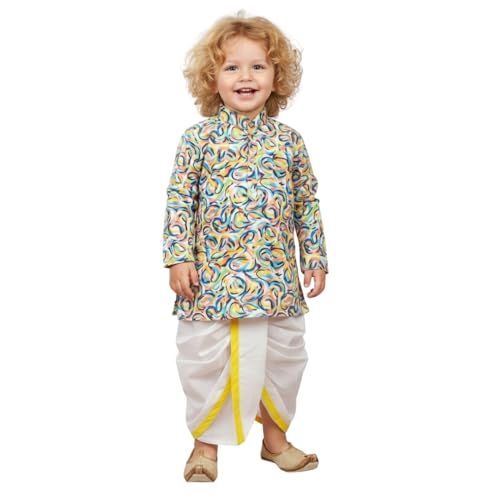 A.T.U.N. (ALL THINGS UBER NICE) Multi Color Swirls Kurta & Dhoti Set