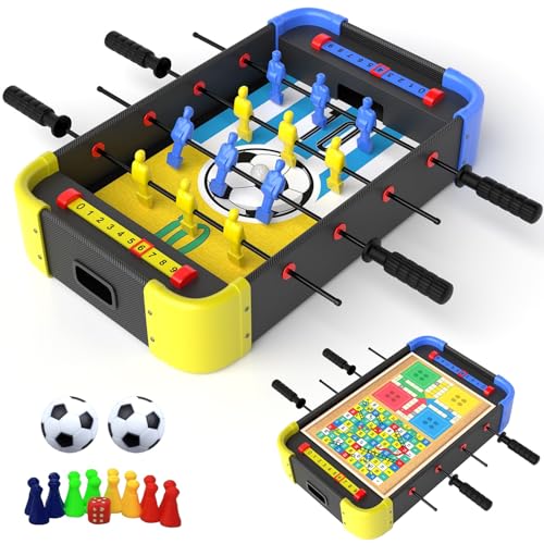 Lifelong Cuppy 3-in-1 Foosball Table|Medium Size Soccer (One Side), Ludo | Snakes & Ladders (Flip Side)| Compact Wooden Game Set for Kids & Adults | Boys & Girls | Build for Home, Birthday & Gifting
