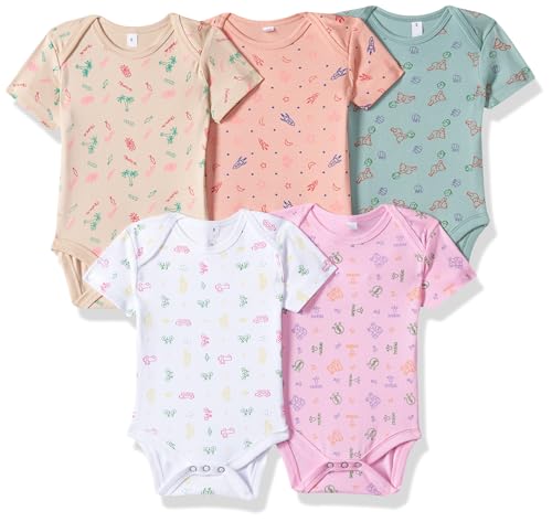 T2F Baby Girl and Baby Boys Rompers bodysuits (Pack of 5)(BABY-ROMP-02_Multicolor 2_6-9m)