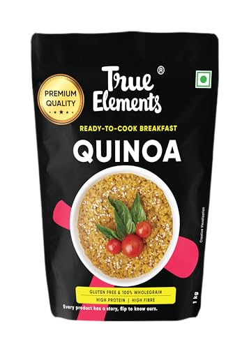 True Elements Quinoa 1kg – Gluten Free Breakfast | High Protein and Fibre | 100% Wholegrain Cereal | Best for Weight Loss | Quinoa Seeds | Diet food for Weight Management