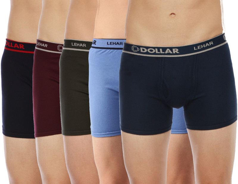 Dollar Men Dollar Lehar Mens Combed Cotton Trunk – Pack of 5 – Actual Colour May Vary Brief