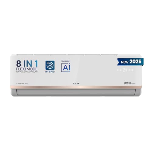 IFB 2025 Model Gold Pro Series 1 Ton 5 Star Split AC with Hybrid Technology, Works upto 55°C, 4-Way Swing, Higher Cooling Capacity, Self-Clean & AI – White (CI145GN21RGN1, Copper Condenser)