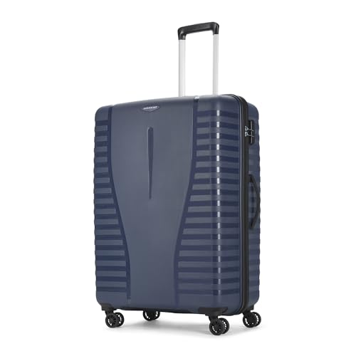 Aristocrat Large Polypropylene Airpro Spinner Check-in 75 Cm() 8 Wheels Trolley Bags for Travel Hard Case Luggage, Lightweight Bag with Combination Lock & Robust Trolley with 3 Years Warranty (Blue)