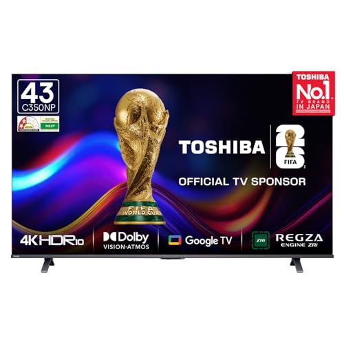 Toshiba 108 cm (43 inches) C350NP Series 4K Ultra HD Smart LED Google TV 43C350NP (Black)