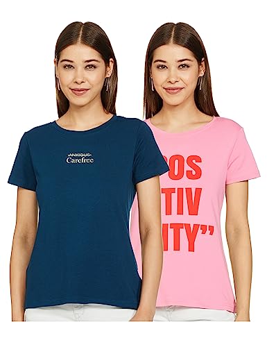 Amazon Brand – Symbol Women’s Regular T-Shirt (SYM-AW22WTE-005_Multi 4 M)