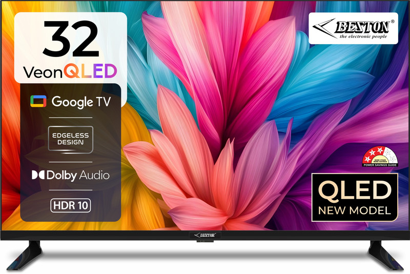 BESTON 80 cm (32 inch) QLED HD Ready Smart Google TV 2025 Edition(BS32HGTV)
