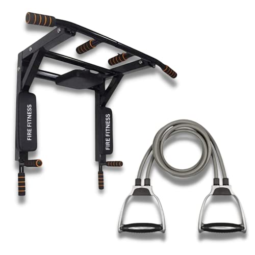 FIRE FITNESS wall mount pull up bar with toning tube for home gym equipments pull uip bar produces onther types exercises and toning tube provides another type exercises at home