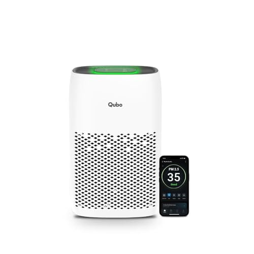 Qubo Smart Air Purifier Q200 for Home by Hero Group | Upto 200 Sq Ft | 99.99% Allergen Removal | HEPA H13 | 9000 Hrs Filter Life | App & Voice Control | Energy Saving | Ultra-Quiet BLDC Motor