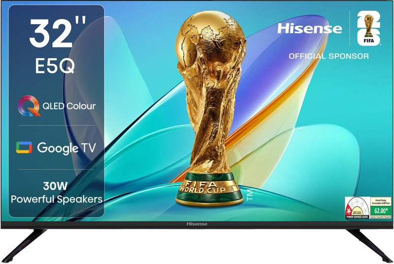 Hisense 32E5Q 80 cm (32 inch) QLED HD Ready Smart Google TV with 30W Powerful Sound Output| Dolby Audio| Super Bright Panel(32E5Q)