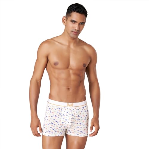 Macroman M-Series MW Signature Collection by Rohit Bal Premium Tencel, Spandex Mens Trunks Winter White Small MMS8612