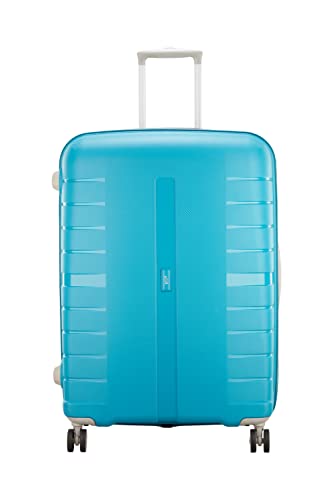 VIP Voyager Pro Ultra Strong Polypropylene Hard Sided Check-in Luggage Spinner Dual Wheels with Ergonomic Grip Handle (Large, 79cm, Blue)