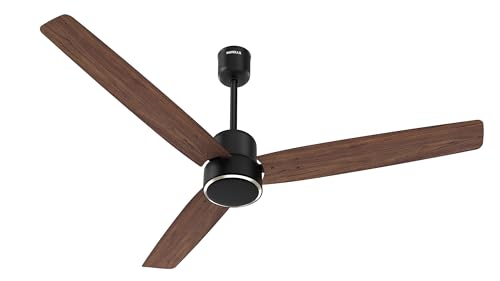 Havells FAB PRO BLDC 1200mm Ceiling Fan with 100% Pure Copper Motor | 5 Star Rating | Remote Controlled|Watt: 30|Air Flow: 225 cmm|Speed: 350 RPM| 3 Years Manufacturer Warranty(Walnut Matt Black)