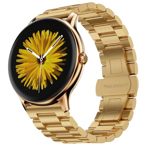 Fire‑Boltt Phoenix Pro Round Smart Watch 1.39″ Display with Bluetooth Calling, AI Voice Assistant, SpO2 & Heart Rate Monitor, 120+ Sports Modes,IP67 Waterproof Metal Smart Watch for Men & Women – Gold