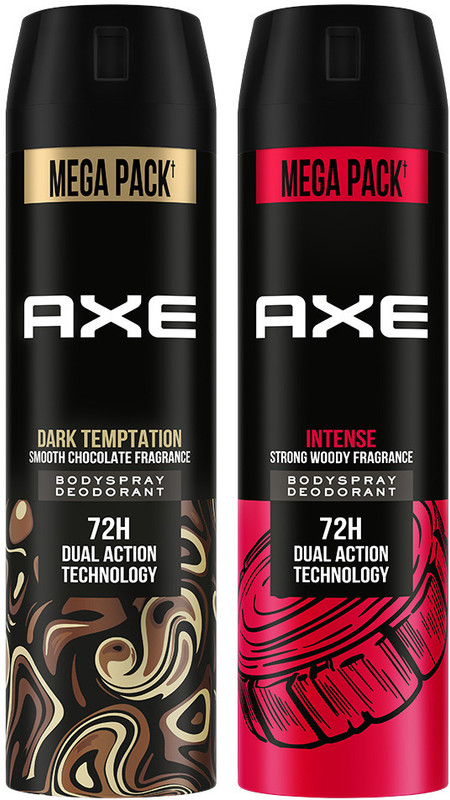 AXE Dark Temptation & Intense Deodorant Spray  –  For Men(430 ml, Pack of 2)