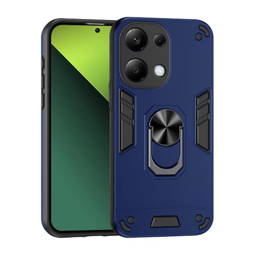 amazon basics Kickstand Mobile Cover (360° Rotating Ring Holder) for Mi Redmi Note 13 Pro 5G (Blue)