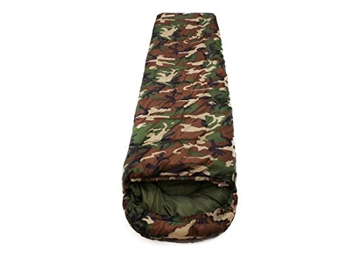IRIS Army Green Sleeping Bag Envelop 3 Season Ultra Light Portable Waterproof Comfort for Camping, Backpack & Outdoor