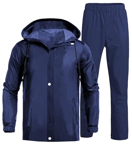 CAMISON Mens Fashiera Waterproof Reversible Raincoat for Men (IN, Alpha, M, Rangers Blue)