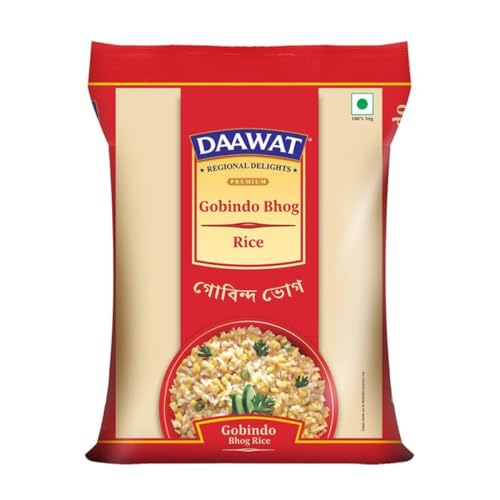 Daawat Gobindo Bhog Rice 1 kg | Premium Short Grain Rice | 100% Authentic Regional Delight | Aromatic & Naturally Sweet | Ideal for Bengali Dishes