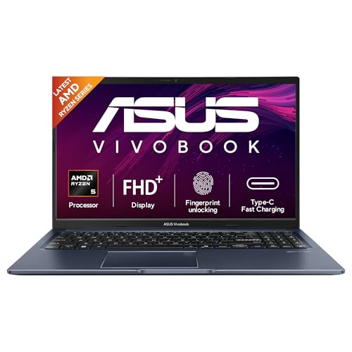 ASUS Vivobook 15 (2026),AMD Ryzen 5 150,Fingerprint Sensor,16GB RAM, 512GB SSD,FHD, 15.6″, (39.6 cm),Windows 11,M365 Basic(1 Year)* Office 2024,Quiet Blue,1.70 kg,M1502NAQ-BQ118WS,Thin & Light Laptop
