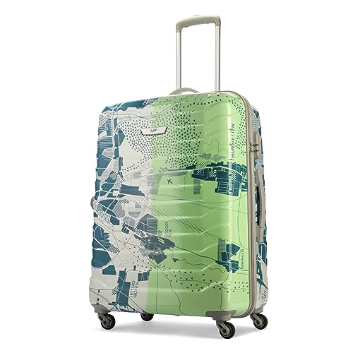 Skybags Large Trooper Size Abs Hardshell Luggage (75 Cm) | Printed Luggage Inline Trolley Bag with 4 Wheels and Resetable Combination Lock | Unisex, Green, Large