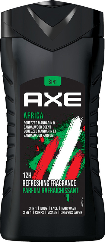 AXE Africa 3 In 1 Body, Face & Hair Wash for Men, Long-Lasting Fragrance(250 ml)