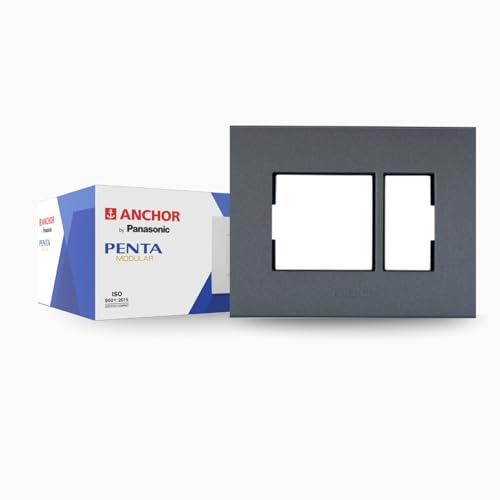 Anchor by Panasonic Penta 8 Module Black Regular Cover Plate for Switch Board (Black, 65908B-10)