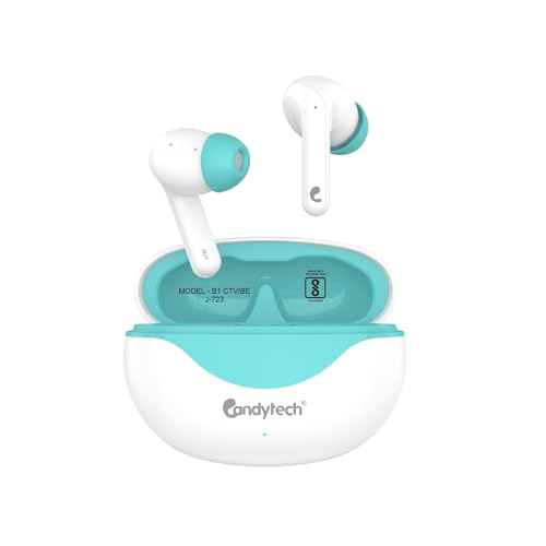 Candytech Vibe TWS with 13mm Dynamic Sound Driver & Signature Sound & True Bass,30 Hrs Playtime, Touch Controls, Google & Siri Assistant Type C Fast Charging(White)