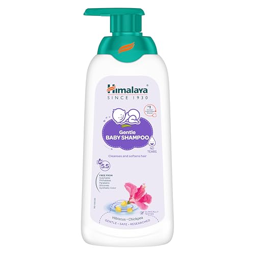 Himalaya Gentle Baby Shampoo (400 ml)| Tear-free formula|with hibiscus, chickpea, and vetiver|Cleanses, softens, and nourishes hair|No Parabens|No SLS|No SLES|No synthetic colors