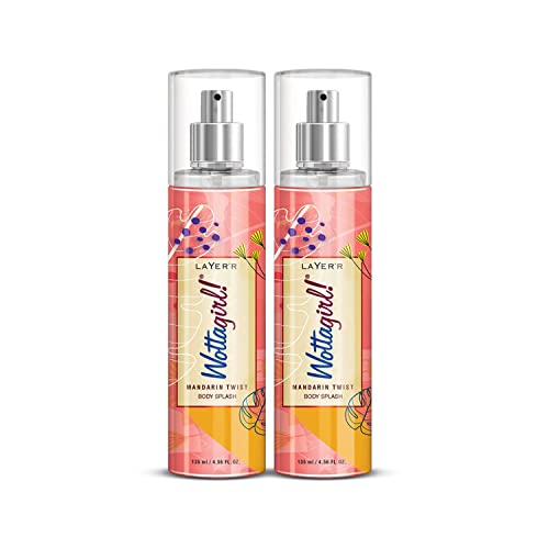 Layer’r Wottagirl Mandarin Twist Body Splash for Women | Long Lasting Fragrance (135ml) (Pack of 2)