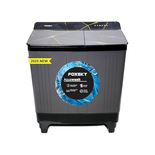 Foxsky 11 kg 5 Star Semi-Automatic Top Loading Washing Machine Appliance (2024 Model, Powerful Motor, Effective Wash Pulsator, 1500 RPM & Castors)