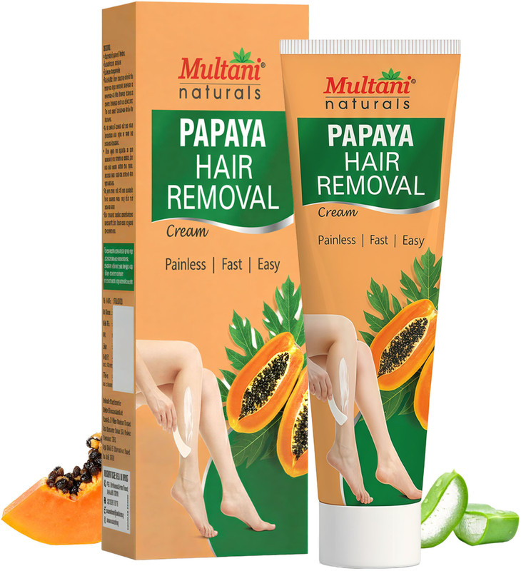Multani Naturals Papaya Hair Removal Cream | Painless & Easy Hair Removal Cream – 60ml Cream(60 ml)
