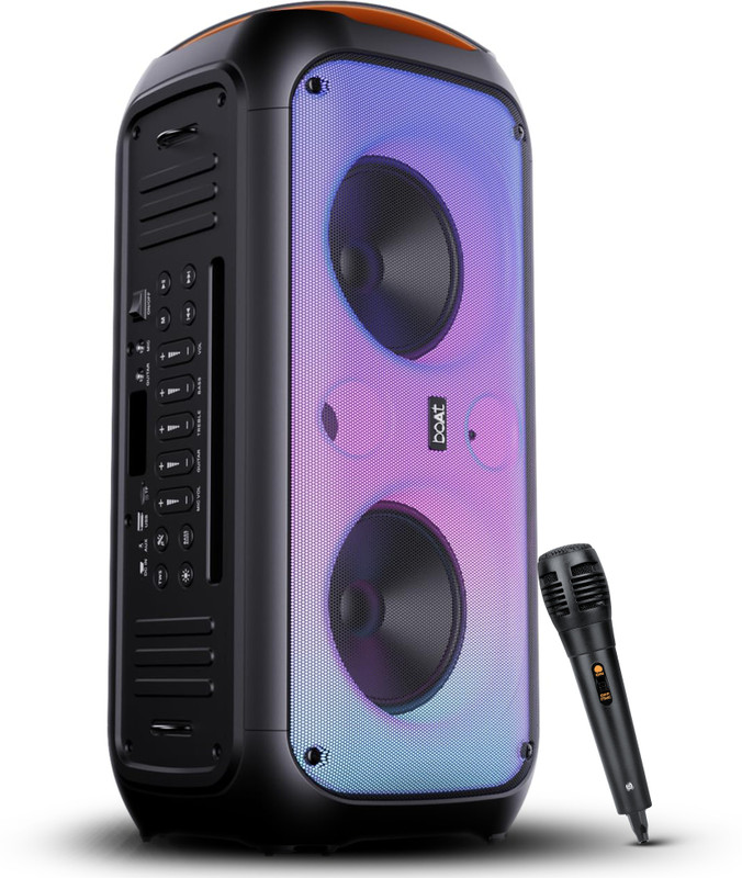 boAt 300 / 320 with Flame LEDs & Up to 6 hrs Playtime 120 W Bluetooth Speaker(Premium Black, Mono Channel)