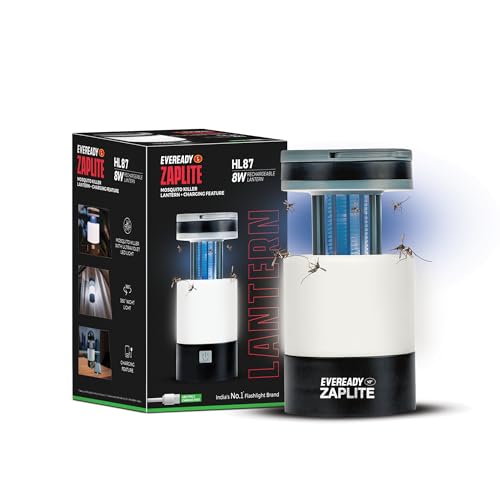 Eveready Zaplite HL87, 5.5W Rechargeable Lantern + Mosquito Killer with UV LED Light, in-Built Powerbank, 360° Illumination, Portable & Durable, USB Type-C Charging, Powered by Li-ion Battery