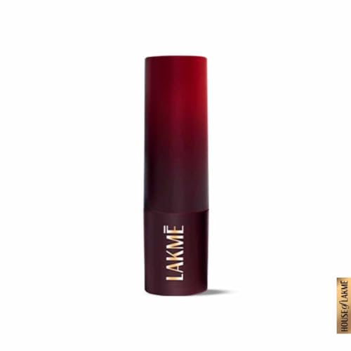 Lakme Forever Matte Lipstick, Waterproof, Non Drying, Creamy Matte Bullet Lipstick Made With French Rose Oil Extracts, Burgundy Bloom, 4.5g
