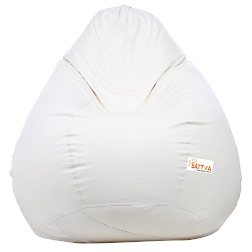 Sattva Classic Bean Bag Cover Without Beans XXXL Size – White