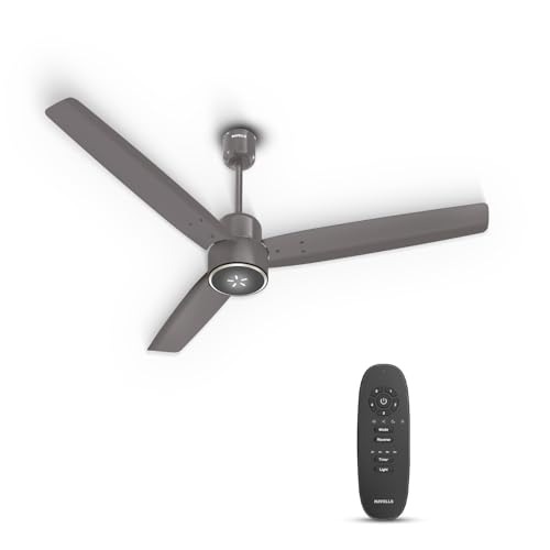 Havells REO Vaayu 1200mm ES Ceiling Fan | High Speed, High Air Delivery | Strong & Powerful, Air Delivery: 220CMM| RPM: 370| 2 Year Warranty | (Pack of 1, Smoke Brown)