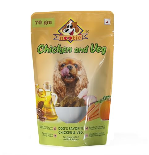 Nootie Dog’s Favorite Chicken & Veg Gravy-(70g) Natural Ingredients, Easy to Digest, Enhances Dog Food Gravy for Dogs, Dog Chicken & Veg Gravy, Wet Gravy for Dogs, Dog Food Topper (Pack of 6x70g)
