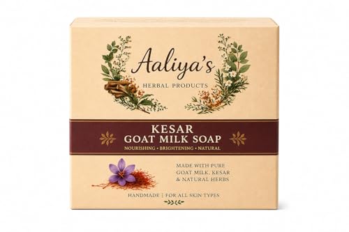 Aaliya’s Herbal Products Kesar Goat Milk Soap, Nourishing, Brightening, Natural, Handmade, for All Skin Types