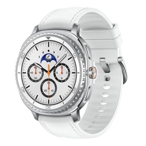 Samsung Galaxy Watch8 Classic (46mm Bluetooth, White) with 3nm Processor | Dual GPS | Sapphire Glass & Stainless Steel | 5ATM & IP68 | BP, ECG, IHRN & Vascular Load Monitoring | Anti-oxidant Index