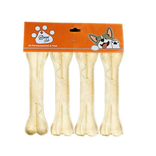 More Bite Pressed Dog Chew Bones for All Life Stages, Chicken Flavor, 5 inches – Pack of 4 Bones