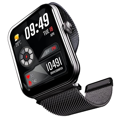 Boat Xtend Plus Smart Watch w/ 1.78″ (4.5 cm) AMOLED Display, Coins, Advanced BT Calling, 100+ Sports Mode, Always On Display, HR & SP02 Monitoring & Stress Monitoring(Metallic Black)