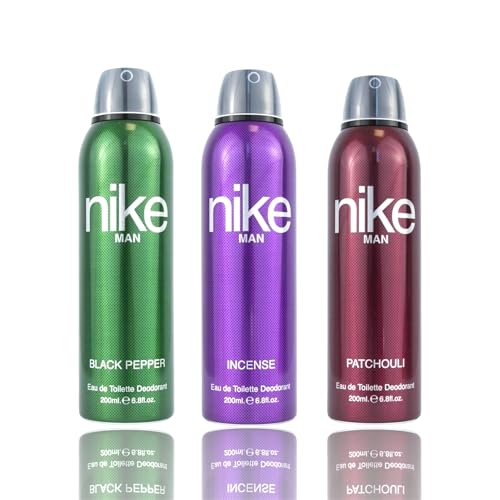 Nike Unisex Black Pepper + Incense + Patchouli Deodorant Spray For Man – Pack Of 3 (200Ml Each)