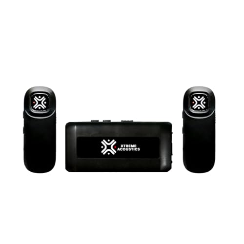 Xtreme Acoustics XAWL603 Wireless UHF Dual Channel Lavalier Microphone with 3.5mm Camera and Mobile Cable for Singing, Audio Video Recording, YouTube